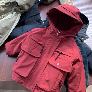 男童外套秋冬款痞帅风深秋初冬夹棉2024新款潮帅气时髦二棉棉服酷