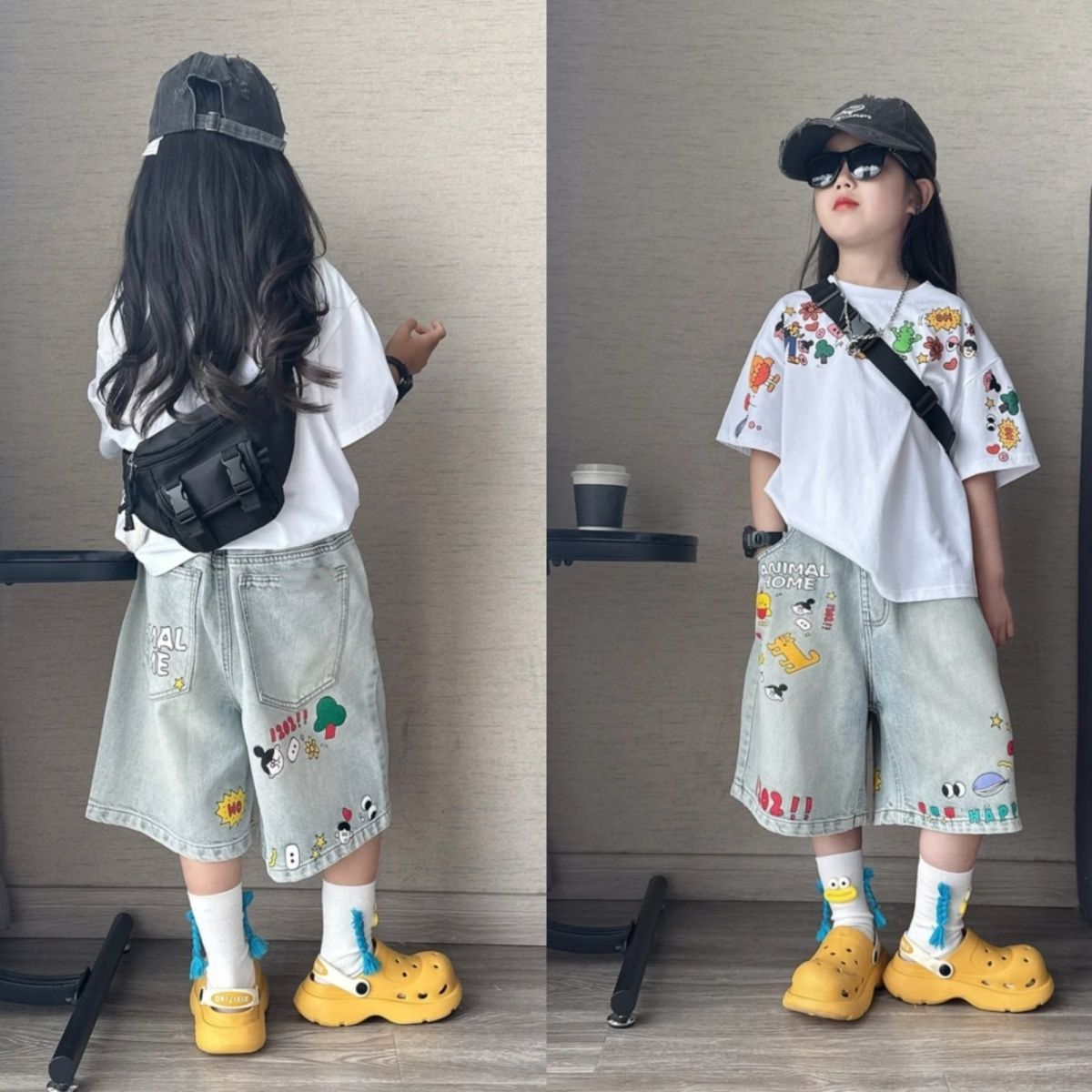 女大童2025新款时尚洋气五分中裤