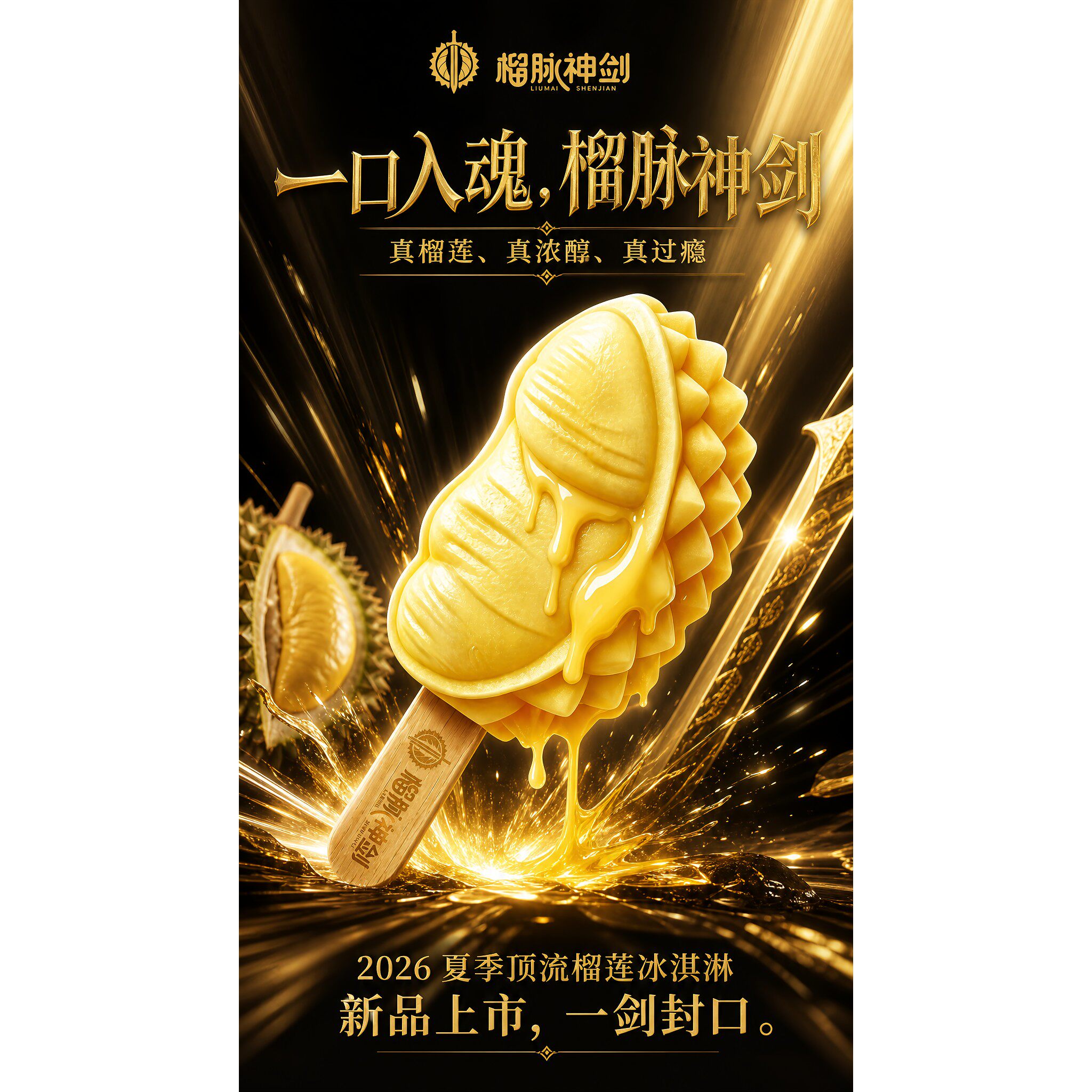 马来西亚猫山王榴莲冰淇淋-冰激冰淇淋/冻品