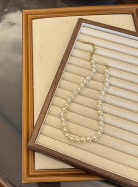 西班牙手工老珍珠全珠链高亮无瑕