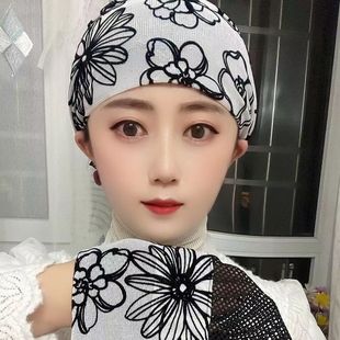 遮白发帽头套老年庶白头发的包头巾盖头女回春夏款女士帽子