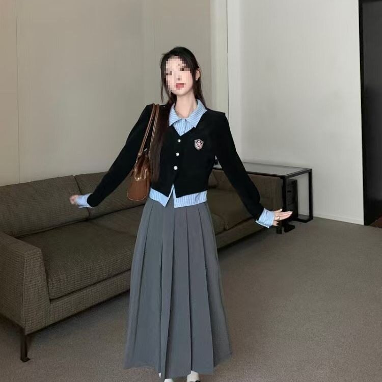 假两件套衬衫上衣女装秋冬季20时尚套装