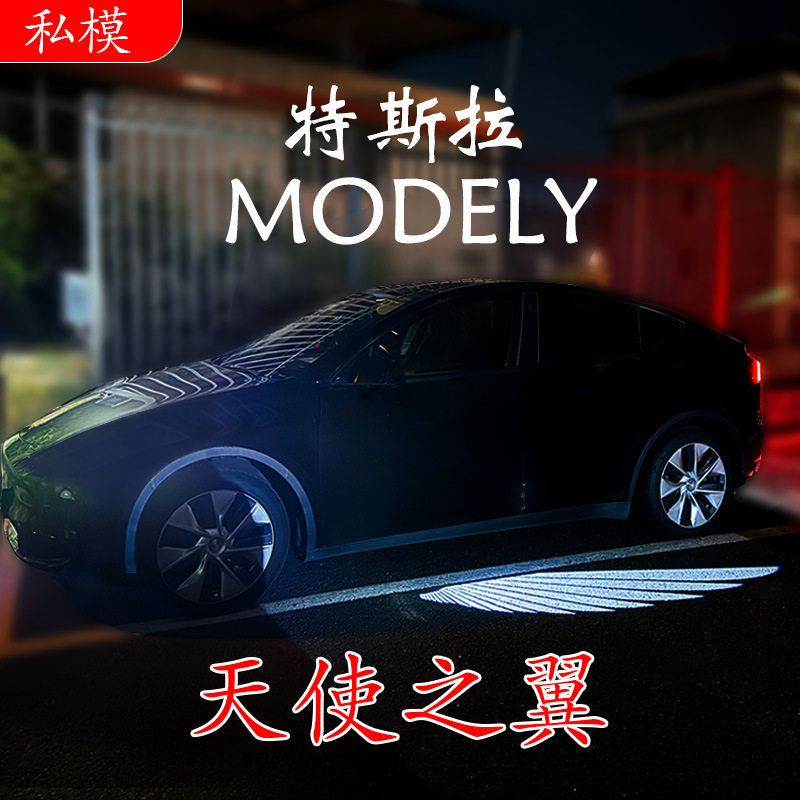 特斯拉后视镜迎宾灯天使之翼