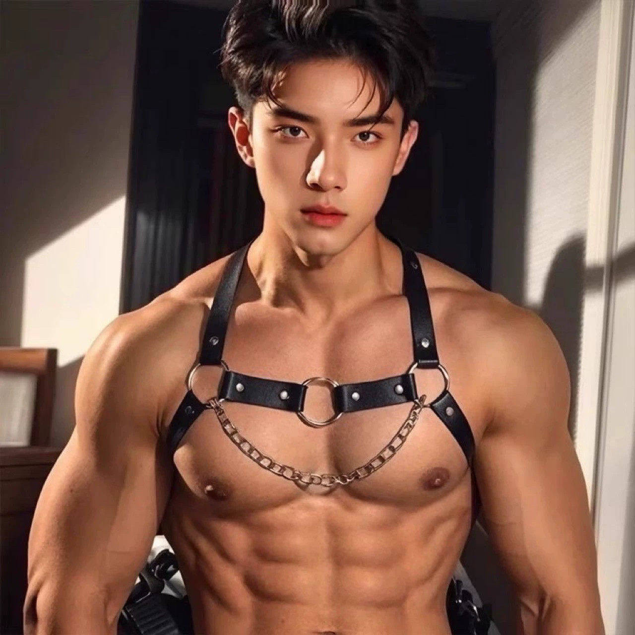 性感男士肩带sm小狗情趣配饰臂环男同捆绑束缚gay床上挑逗男人骚