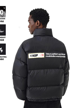 RASP冬季国潮美式简约立领宽松潮牌男女加厚保暖外套羽绒棉服外套