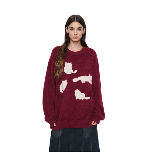 数码印花图案软糯面料亲肤毛线衣