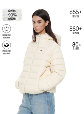 RASP美式风潮流90白鸭绒轻量连帽排骨羽绒服轻薄内胆外套男女上衣