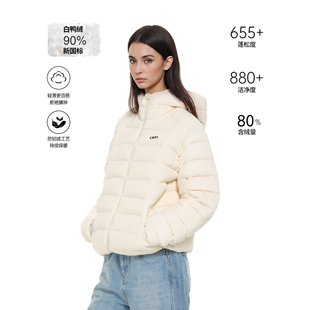 RASP美式风潮流90白鸭绒轻量连帽排骨羽绒服轻薄内胆外套男女上衣