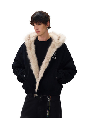 RASP冬季帆布毛领加厚棉服短款上衣座山雕外套百搭男女情侣棉衣潮