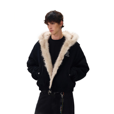 RASP冬季帆布毛领加厚棉服短款上衣座山雕外套百搭男女情侣棉衣潮