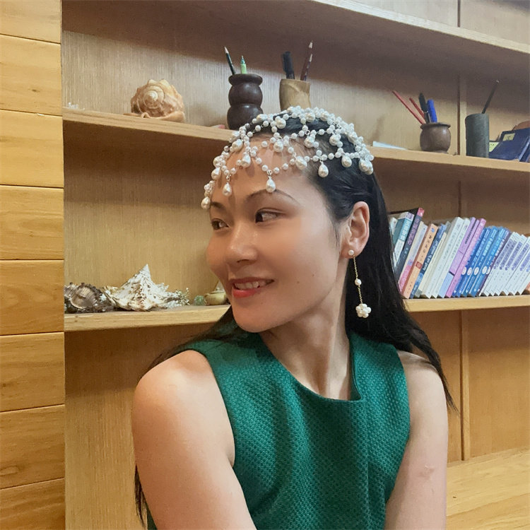 清！创意自制~ 个性珍珠流苏额链额饰发饰婚纱影楼凹造型拍摄道具