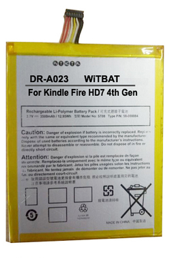 适用Kindle Fire HD7 4th Generation SQ46CW 电池 58-000084