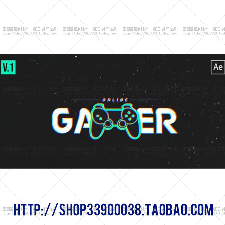 AE模板LOGO动画素材粒子背景游戏信号损坏Logo动画 AE模板