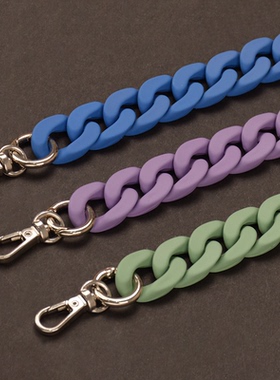 匠心手工坊亚克力磨砂秋季深色哑光橡皮手感漆拆卸女包装饰延长链