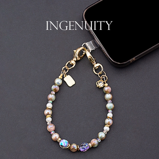 匠心手工坊手机链手提链腕链挂链通用挂绳轻奢挂件气质包挂链ins