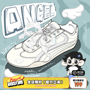 白翅膀赛车鞋 猫与沙发 lab系列 休闲运动低帮薄底德训鞋 emoji