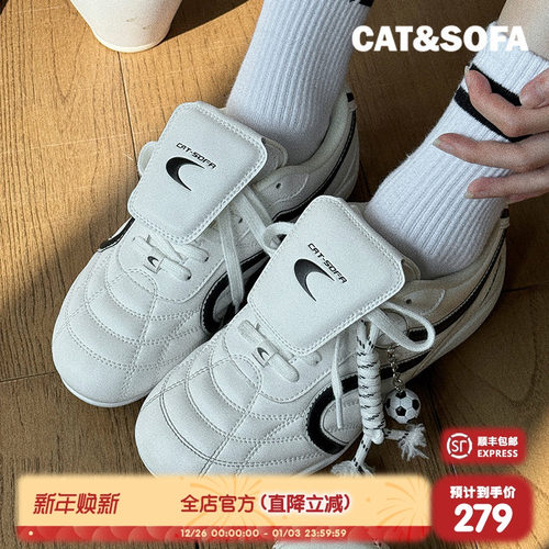 猫与沙发/双C足球鞋新款轻便系带赛车鞋流浪鞋子运动休闲德训鞋