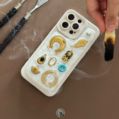 「美满人生」多方好运传统文化手工镶嵌天然珍珠水晶手机壳memor