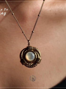 中女时代崛起！「仙后显化」金白贝母项链锁骨链手工愿望镶嵌吊坠