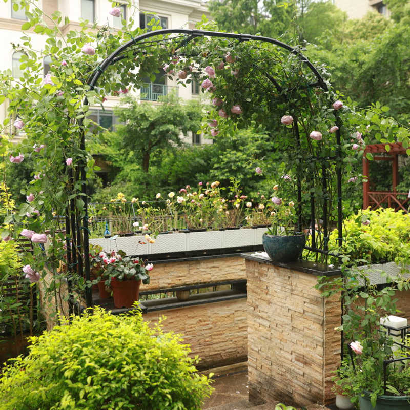 拱门花架爬藤架月季铁艺户外架子