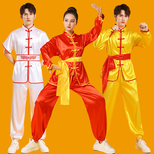 新款打鼓服舞龙舞狮表演服男女生秧歌服装腰鼓服武术练功服演出服