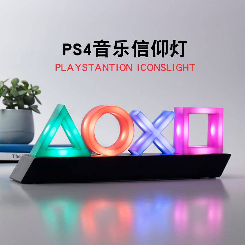 PS信仰灯音乐呼吸灯PlaySation icons light图案灯游戏机手柄按键