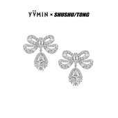 SHUSHUTONG YVMIN尤目 宝石柔软蝴蝶结水滴耳环新年生日礼物