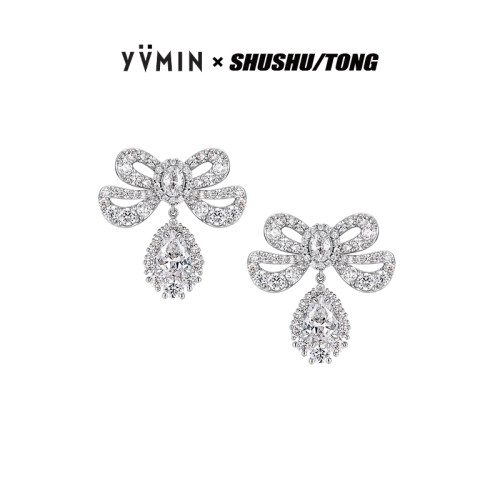 YVMIN尤目蝴蝶结水滴吊坠耳环