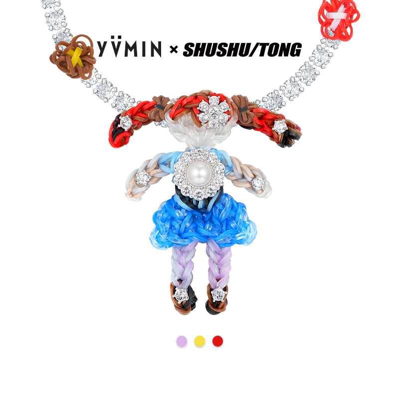 YVMIN尤目x SHUSHUTONG 橡皮筋女孩宝石项链生日礼物新品