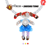 YVMIN尤目x SHUSHUTONG 橡皮筋女孩宝石项链情人节生日礼物