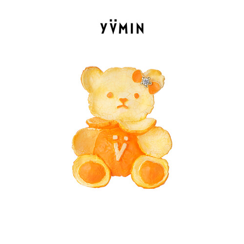 YVMIN尤目 橘子熊发夹发卡边夹设计师首饰生日礼物女生新品X