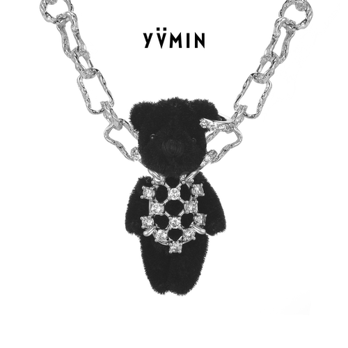 YVMIN尤目宝石小熊银项链