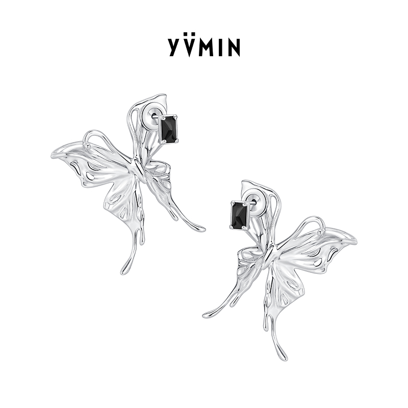 YVMIN/尤目纯银蝴蝶女耳饰耳钉