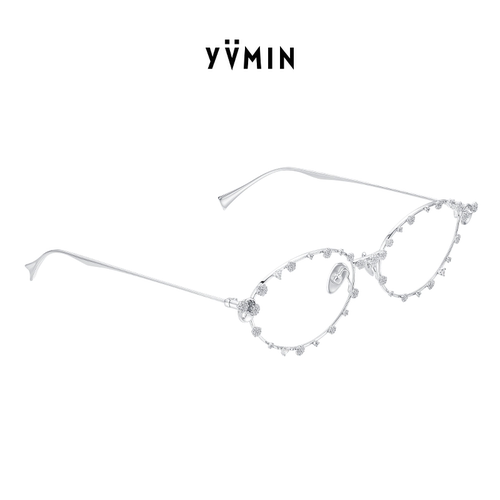 YVMIN尤目花朵碎钻装饰眼镜