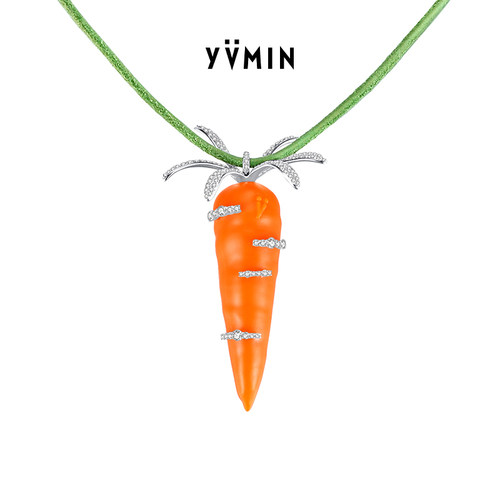YVMIN尤目 钻饰胡萝卜项链设计师女生生日礼物新品