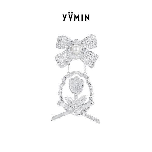 YVMIN尤目 x SHUSHUTONG 织物铸造蝴蝶结花朵耳钉新品生日礼物
