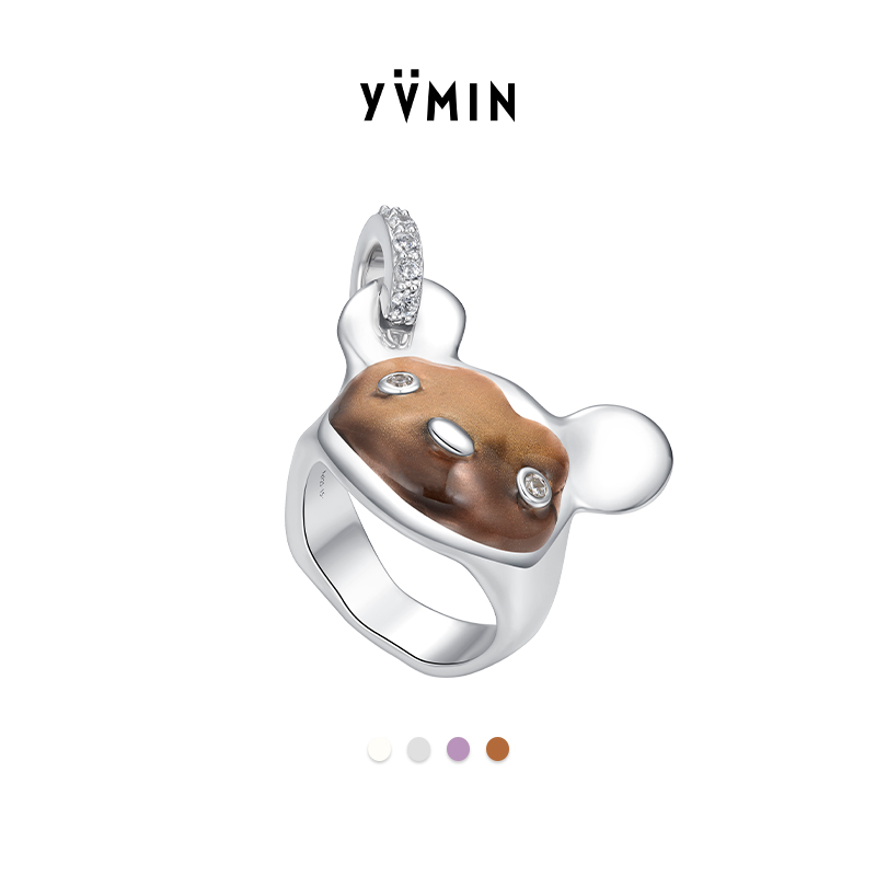 YVMIN尤目 丑熊戒指珐琅戒指戒圈设计师款生日礼物【新品】