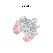 YVMIN尤目 草莓镶钻戒指戒圈首饰设计师情人节生日礼物