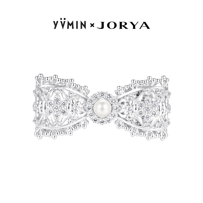 YVMIN尤目 x JORYA 宝石花蕾丝蝴蝶结发卡发夹生日礼物设计师新品