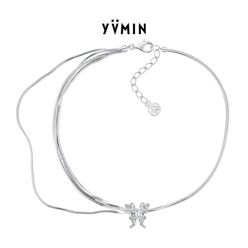 YVMIN尤目液态蝴蝶多层锁骨链