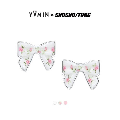 YVMIN尤目xSHUSHUTONG陶瓷蝴蝶结耳钉耳环设计师生日礼物
