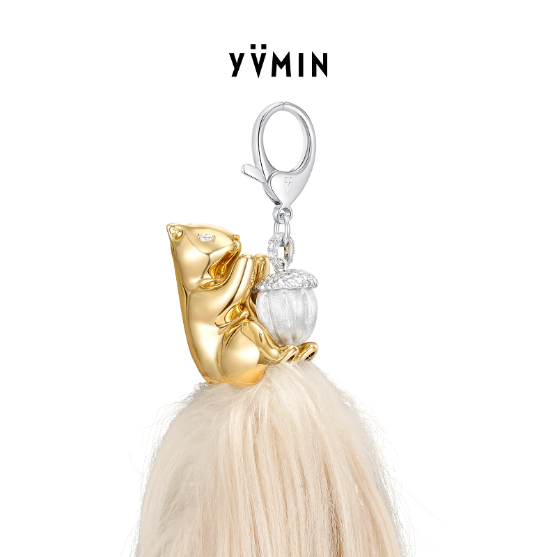 YVMIN尤目 毛茸尾松鼠包挂挂件钥匙扣吊坠设计师生日礼物新品