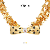 生日礼物新品 YVMIN尤目 星星波点蝴蝶结项链设计师款