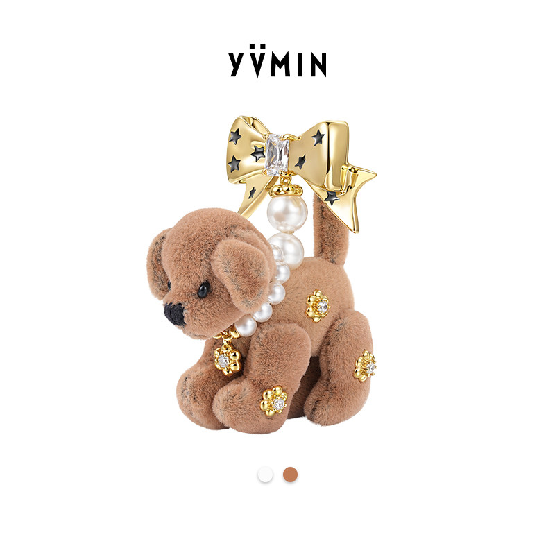 YVMIN尤目 星星波点布偶狗耳钉耳环设计师款生日礼物新品