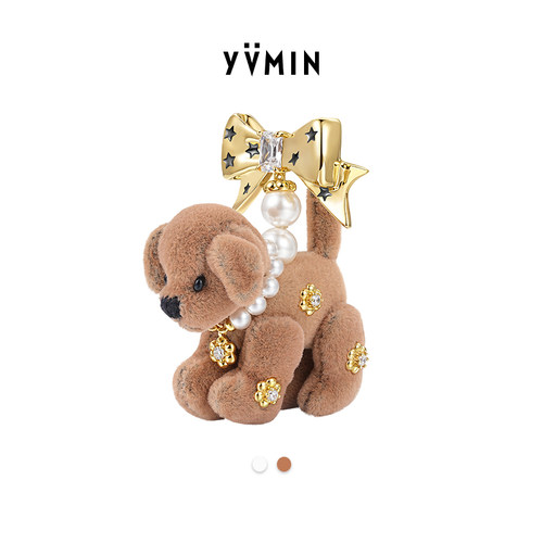 YVMIN尤目 星星波点布偶狗耳钉耳环设计师款生日礼物新品