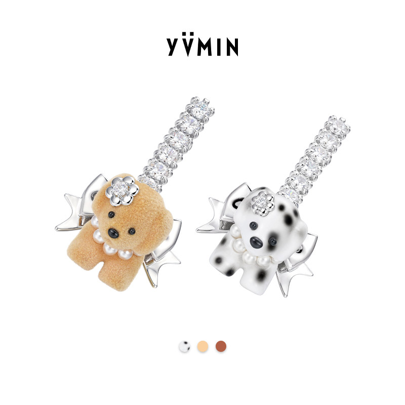 YVMIN尤目 蝴蝶结小狗发卡发夹边夹刘海夹设计师生日礼物新品