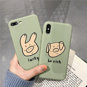 可爱卡通手绘猪头软手机壳