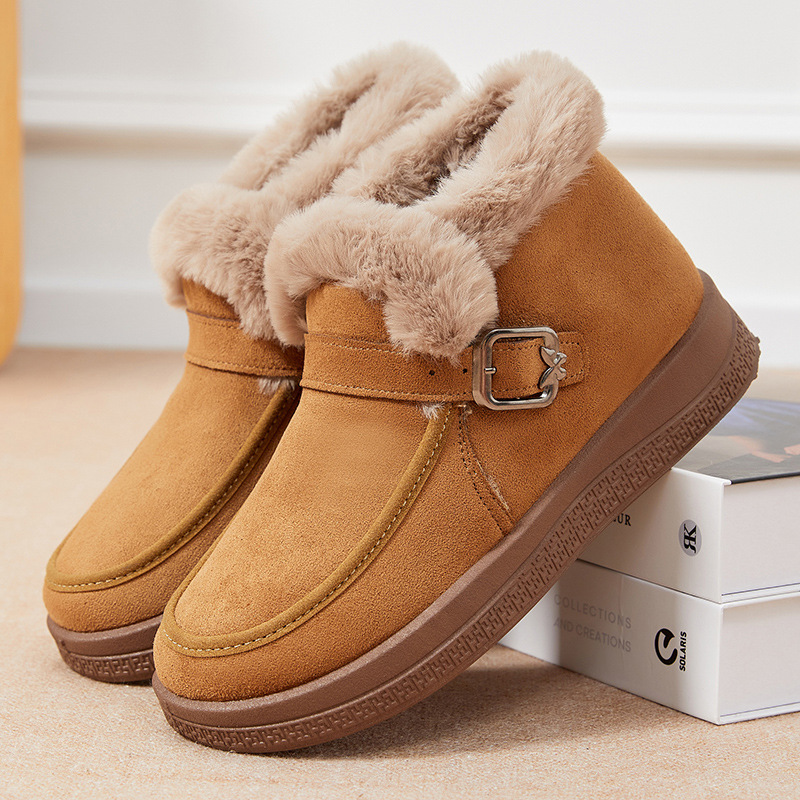 加绒加厚保暖棉鞋防滑厚底短靴女