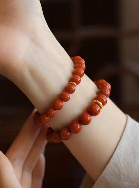 天然南红玛瑙手串女款轻奢精致高级感国风红色串珠手链饰2026新款