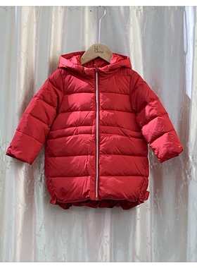断码70319 巴家童装女童羽绒服 中长款 90 100码